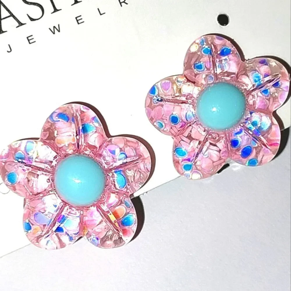 Floral Beautiful Girls floral Clip-on Earrings for Kids